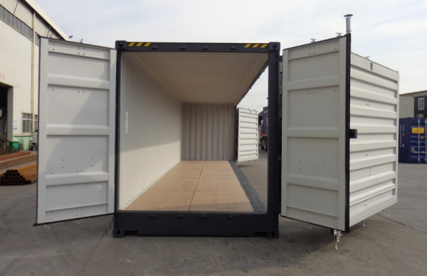 40ft-high-cube-open-side-shipping-container-new-grey-open-front-side 40 Fuß Neu High-Cube Seitentür-Container