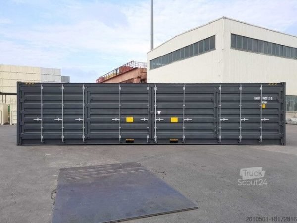 40ft-high-cube-open-side-shipping-container-new-grey-side-door 40 Fuß Neu High-Cube Seitentür-Container