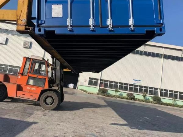 40ft-shipping-container-dry-van-blue-new-bottom-front 40 Fuß Neu Hard-Top-Container
