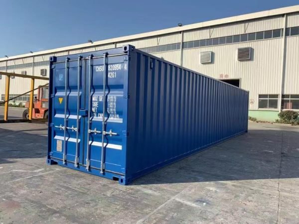 40ft-shipping-container-dry-van-blue-new-corner-right-front 40 Fuß Neu Hard-Top-Container