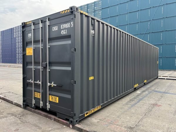 40ft-shipping-container-high-cube-double-door-new-grey-corner-back-right--1200x900 40 Fuß Neu High-Cube Double-Door Container