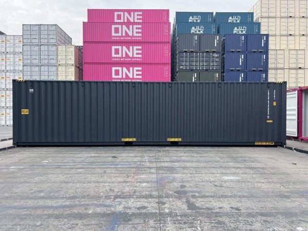 40ft-shipping-container-high-cube-double-door-new-grey-side-left-1200x900 40 Fuß Neu High-Cube Double-Door Container