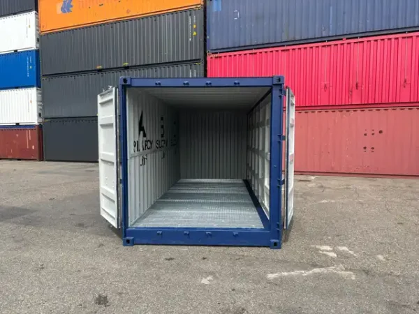 20 Fuss Container mit offener Seite und Auffangwanne