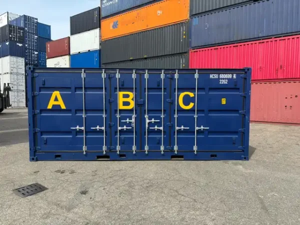 20 Fuss Container mit offener Seite und Auffangwanne